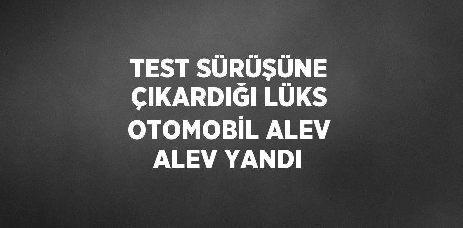 TEST SÜRÜŞÜNE ÇIKARDIĞI LÜKS OTOMOBİL ALEV ALEV YANDI