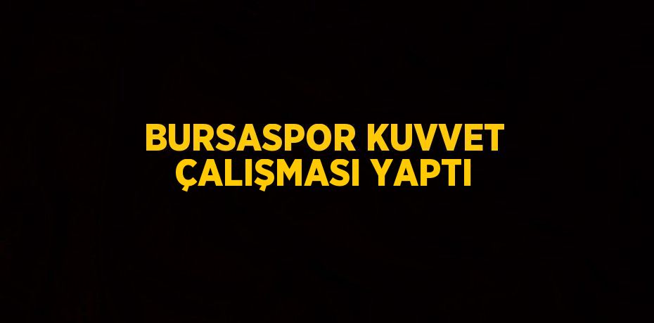 BURSASPOR KUVVET ÇALIŞMASI YAPTI