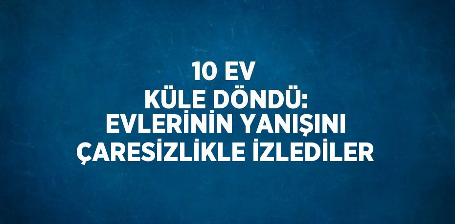 10 EV KÜLE DÖNDÜ: EVLERİNİN YANIŞINI ÇARESİZLİKLE İZLEDİLER