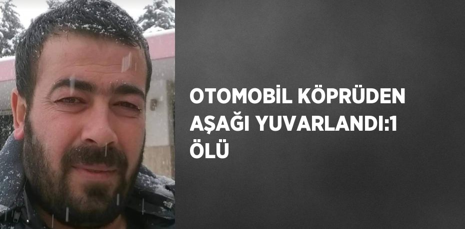 OTOMOBİL KÖPRÜDEN AŞAĞI YUVARLANDI:1 ÖLÜ