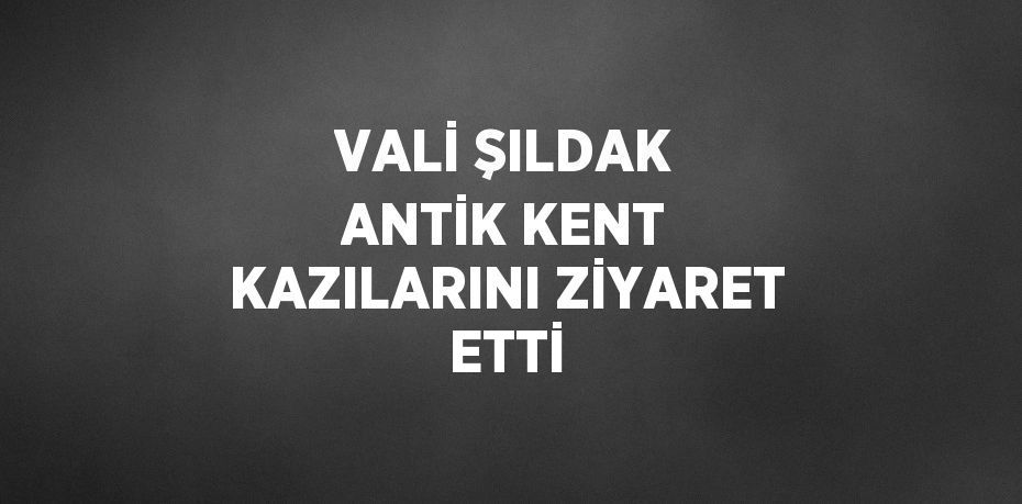 VALİ ŞILDAK ANTİK KENT KAZILARINI ZİYARET ETTİ