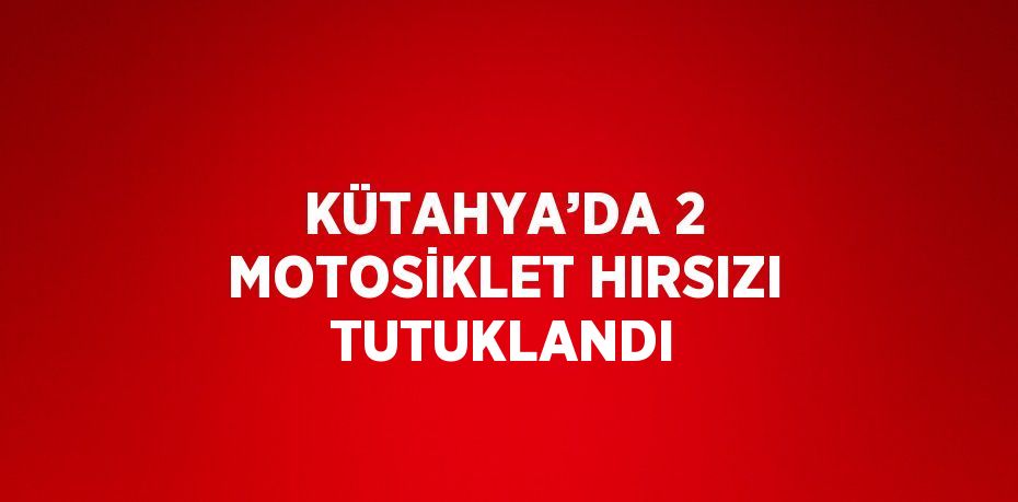 KÜTAHYA’DA 2 MOTOSİKLET HIRSIZI TUTUKLANDI