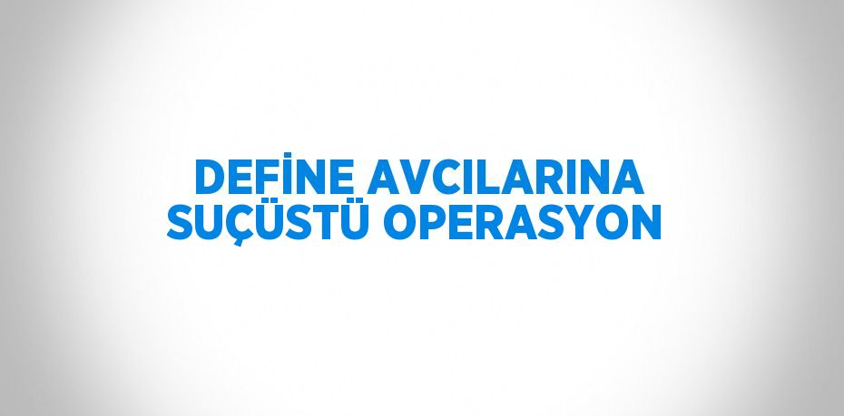 DEFİNE AVCILARINA SUÇÜSTÜ OPERASYON