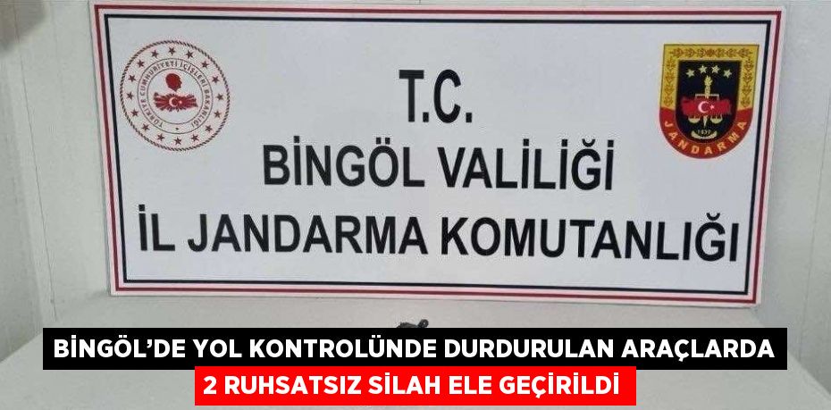 BİNGÖL’DE YOL KONTROLÜNDE DURDURULAN ARAÇLARDA 2 RUHSATSIZ SİLAH ELE GEÇİRİLDİ