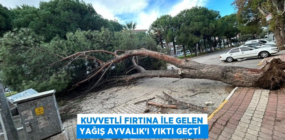 Kuvvetli fırtına ile gelen yağış Ayvalık’ı yıktı geçti 