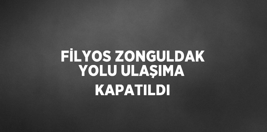 FİLYOS ZONGULDAK YOLU ULAŞIMA KAPATILDI