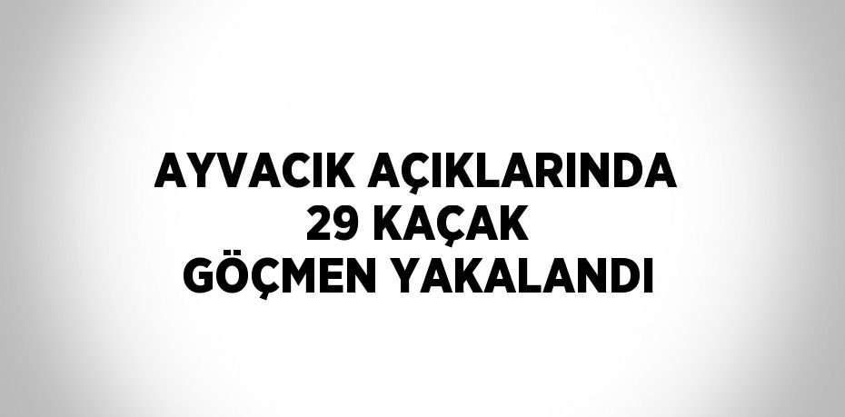 AYVACIK AÇIKLARINDA 29 KAÇAK GÖÇMEN YAKALANDI