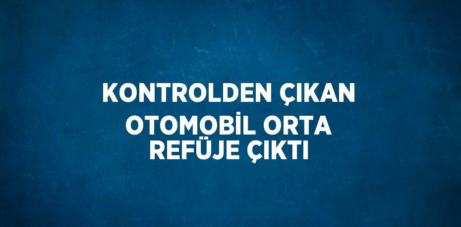 KONTROLDEN ÇIKAN OTOMOBİL ORTA REFÜJE ÇIKTI