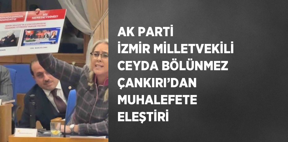 AK PARTİ İZMİR MİLLETVEKİLİ CEYDA BÖLÜNMEZ ÇANKIRI’DAN MUHALEFETE ELEŞTİRİ