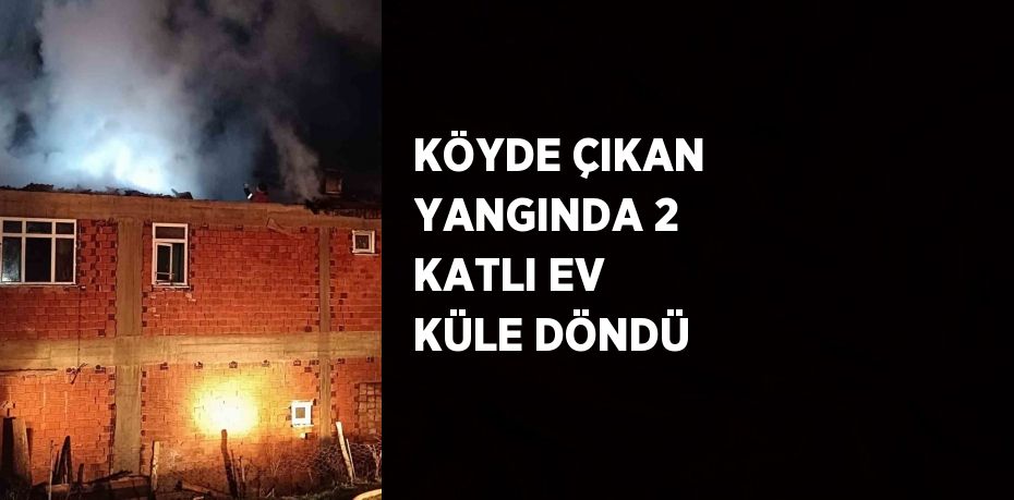 KÖYDE ÇIKAN YANGINDA 2 KATLI EV KÜLE DÖNDÜ