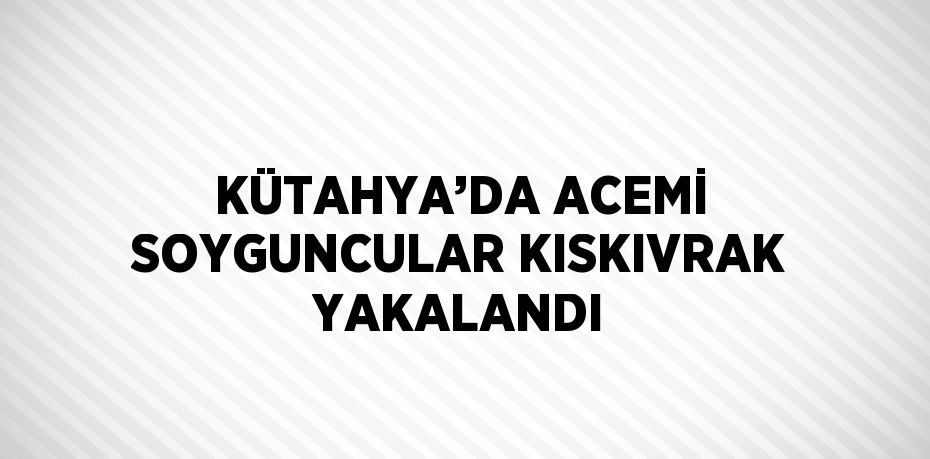 KÜTAHYA’DA ACEMİ SOYGUNCULAR KISKIVRAK YAKALANDI