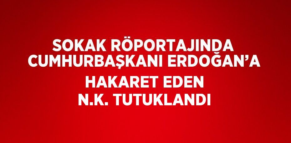 SOKAK RÖPORTAJINDA CUMHURBAŞKANI ERDOĞAN’A HAKARET EDEN N.K. TUTUKLANDI