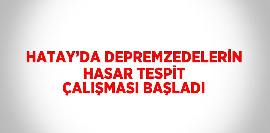 HATAY’DA DEPREMZEDELERİN HASAR TESPİT ÇALIŞMASI BAŞLADI