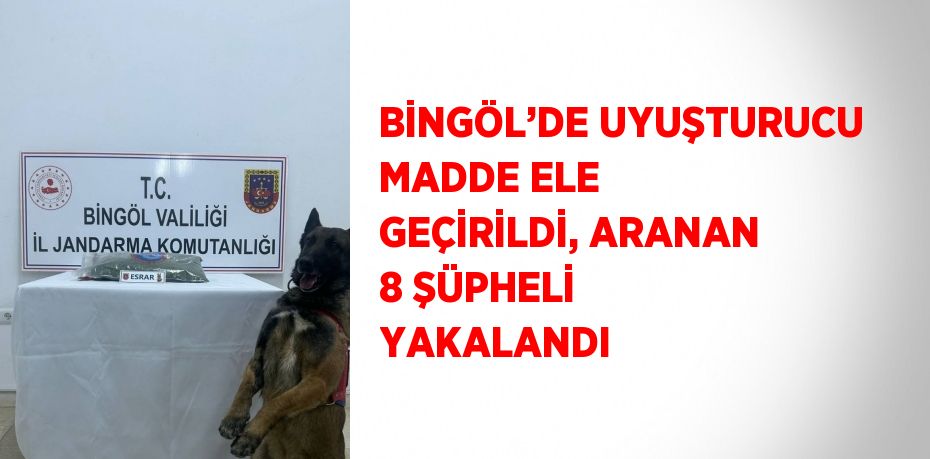 BİNGÖL’DE UYUŞTURUCU MADDE ELE GEÇİRİLDİ, ARANAN 8 ŞÜPHELİ YAKALANDI