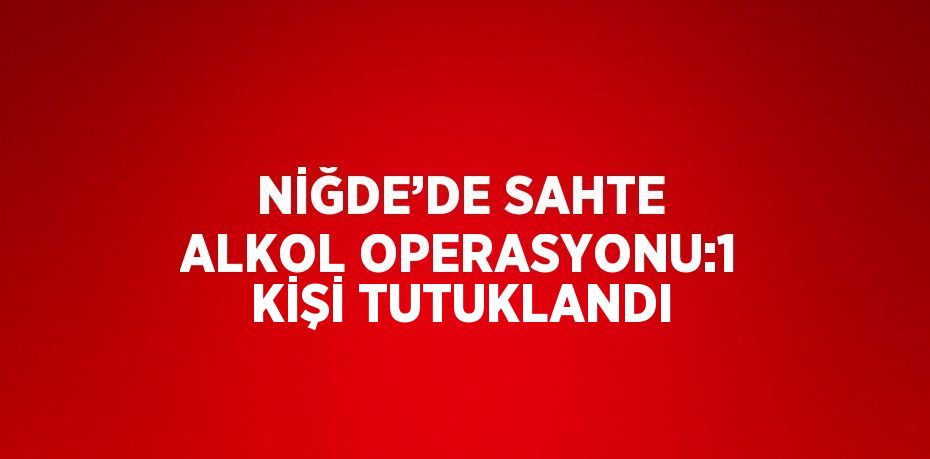 NİĞDE’DE SAHTE ALKOL OPERASYONU:1 KİŞİ TUTUKLANDI