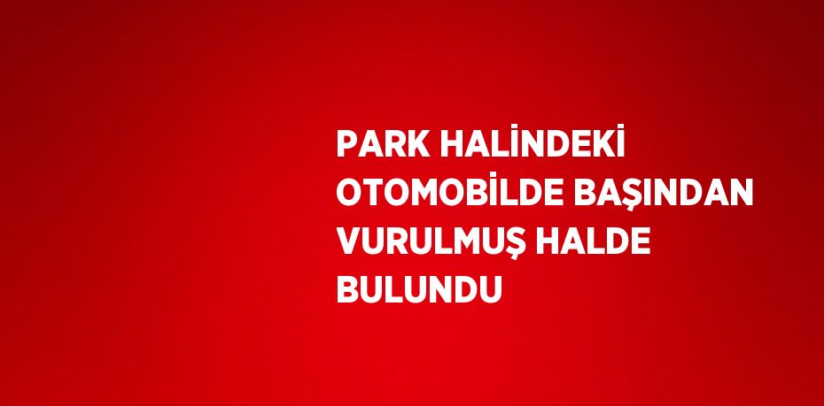 PARK HALİNDEKİ OTOMOBİLDE BAŞINDAN VURULMUŞ HALDE BULUNDU