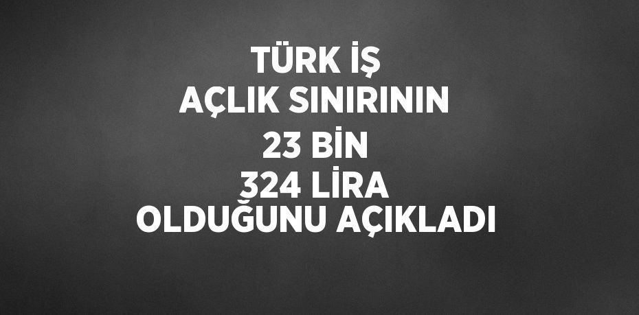 TÜRK İŞ AÇLIK SINIRININ 23 BİN 324 LİRA OLDUĞUNU AÇIKLADI