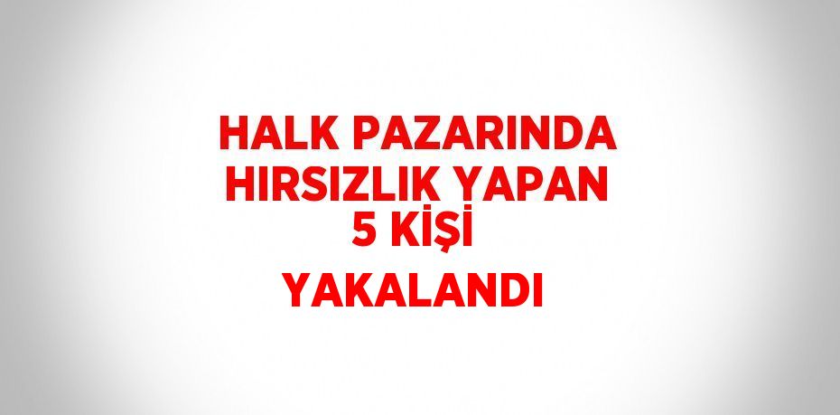 HALK PAZARINDA HIRSIZLIK YAPAN 5 KİŞİ YAKALANDI