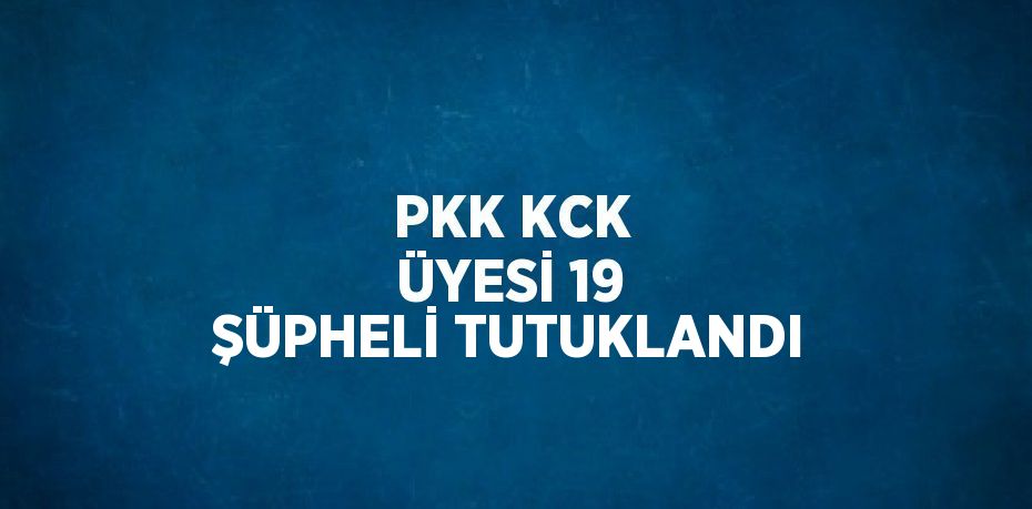 PKK KCK ÜYESİ 19 ŞÜPHELİ TUTUKLANDI