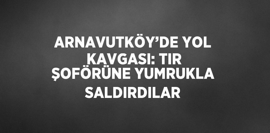 ARNAVUTKÖY’DE YOL KAVGASI: TIR ŞOFÖRÜNE YUMRUKLA SALDIRDILAR