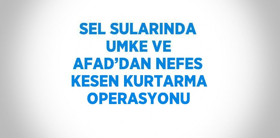 SEL SULARINDA UMKE VE AFAD’DAN NEFES KESEN KURTARMA OPERASYONU