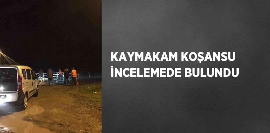 KAYMAKAM KOŞANSU İNCELEMEDE BULUNDU