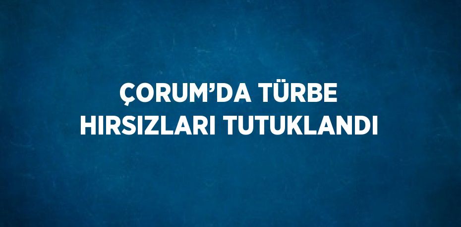 ÇORUM’DA TÜRBE HIRSIZLARI TUTUKLANDI