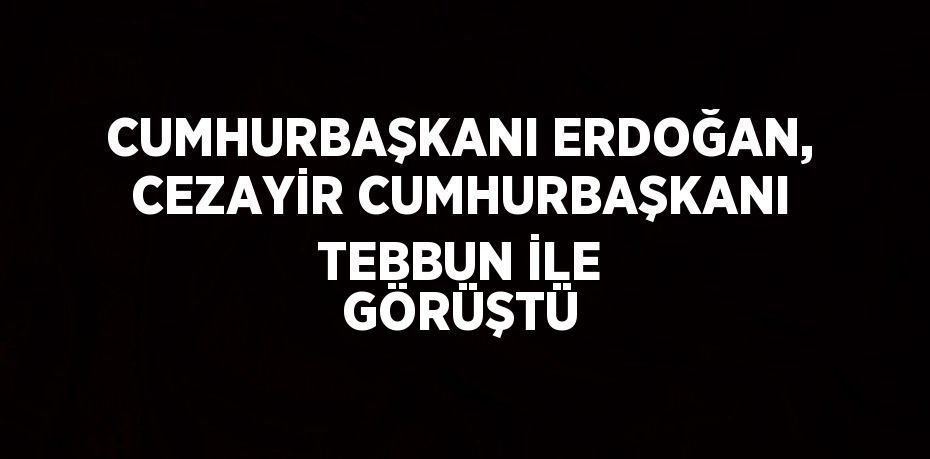 CUMHURBAŞKANI ERDOĞAN, CEZAYİR CUMHURBAŞKANI TEBBUN İLE GÖRÜŞTÜ