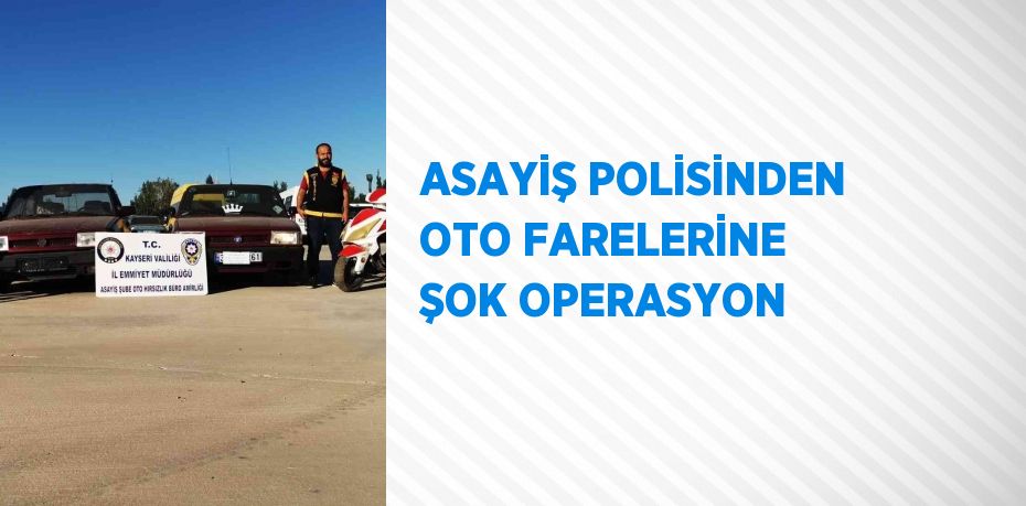 ASAYİŞ POLİSİNDEN OTO FARELERİNE ŞOK OPERASYON