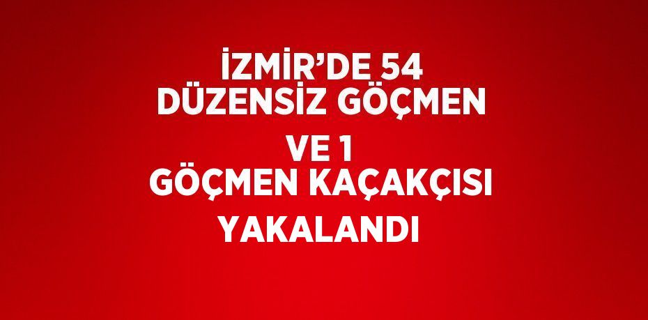 İZMİR’DE 54 DÜZENSİZ GÖÇMEN VE 1 GÖÇMEN KAÇAKÇISI YAKALANDI