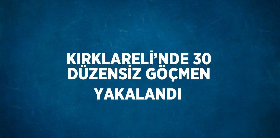 KIRKLARELİ’NDE 30 DÜZENSİZ GÖÇMEN YAKALANDI