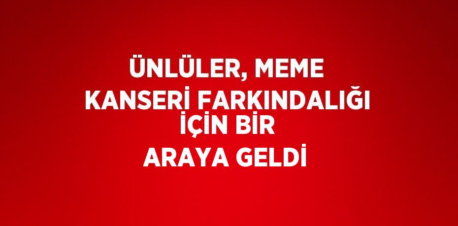 ÜNLÜLER, MEME KANSERİ FARKINDALIĞI İÇİN BİR ARAYA GELDİ