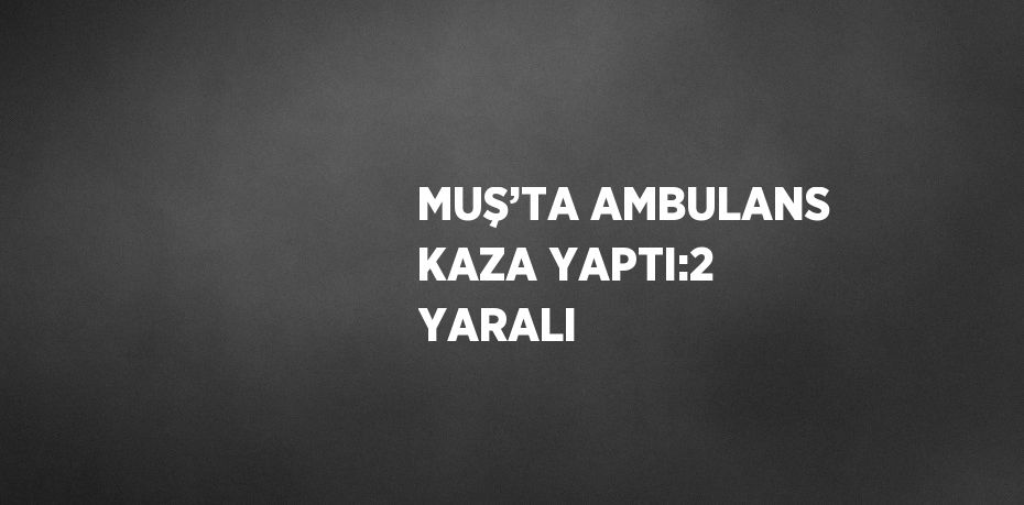 MUŞ’TA AMBULANS KAZA YAPTI:2 YARALI