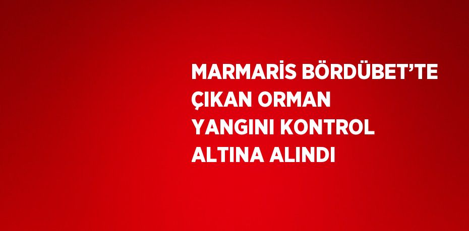 MARMARİS BÖRDÜBET’TE ÇIKAN ORMAN YANGINI KONTROL ALTINA ALINDI