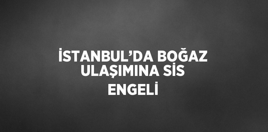 İSTANBUL’DA BOĞAZ ULAŞIMINA SİS ENGELİ