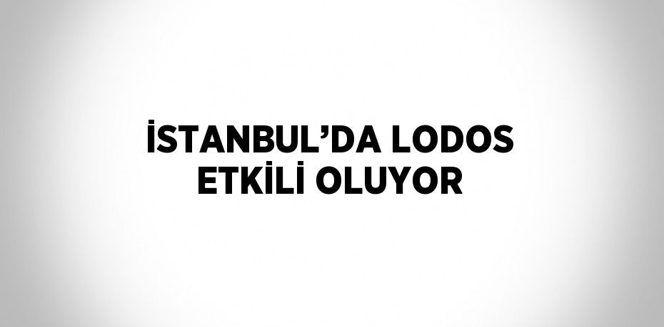 İSTANBUL’DA LODOS ETKİLİ OLUYOR