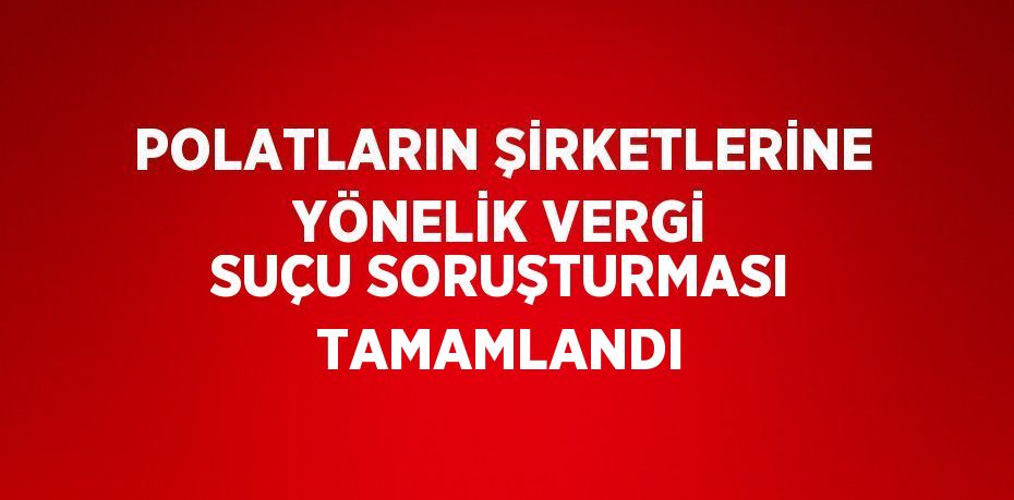 POLATLARIN ŞİRKETLERİNE YÖNELİK VERGİ SUÇU SORUŞTURMASI TAMAMLANDI