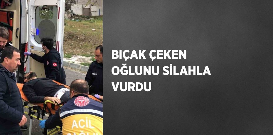 BIÇAK ÇEKEN OĞLUNU SİLAHLA VURDU