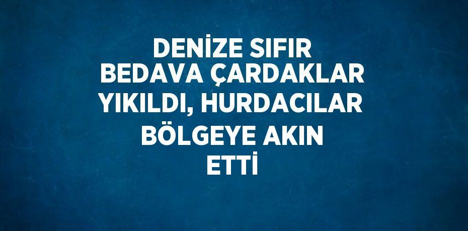 DENİZE SIFIR BEDAVA ÇARDAKLAR YIKILDI, HURDACILAR BÖLGEYE AKIN ETTİ