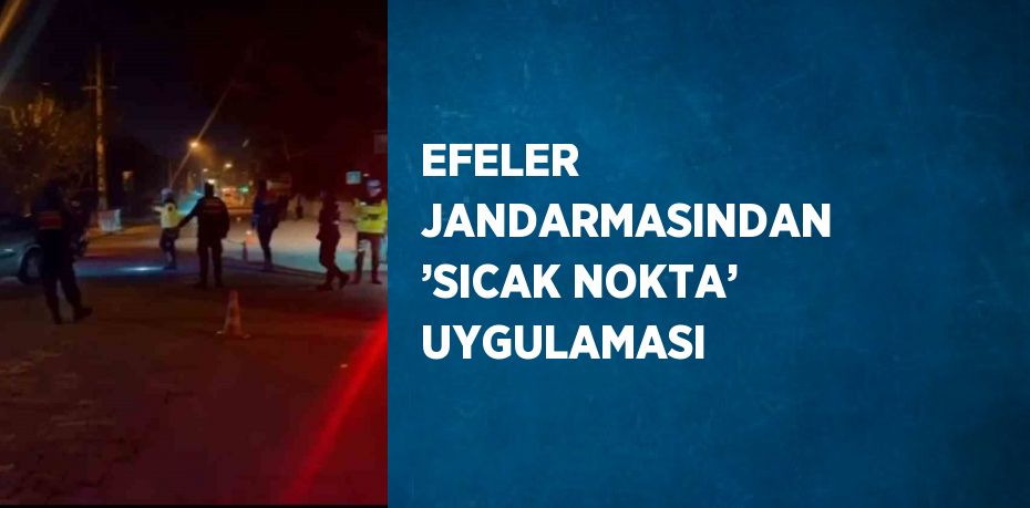 EFELER JANDARMASINDAN ’SICAK NOKTA’ UYGULAMASI