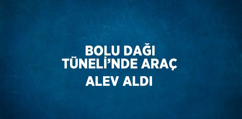 BOLU DAĞI TÜNELİ’NDE ARAÇ ALEV ALDI