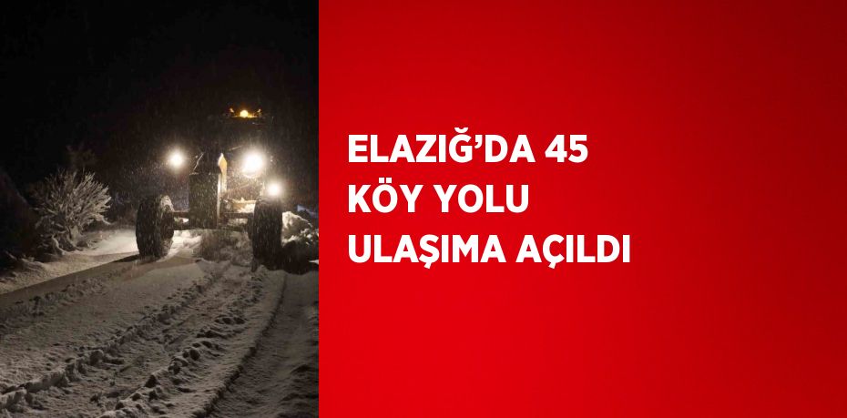 ELAZIĞ’DA 45 KÖY YOLU ULAŞIMA AÇILDI