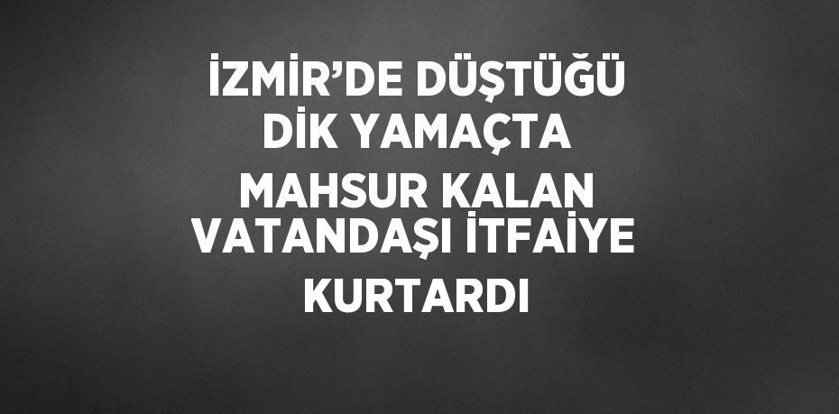 İZMİR’DE DÜŞTÜĞÜ DİK YAMAÇTA MAHSUR KALAN VATANDAŞI İTFAİYE KURTARDI