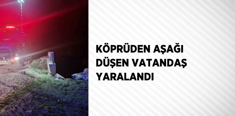 KÖPRÜDEN AŞAĞI DÜŞEN VATANDAŞ YARALANDI