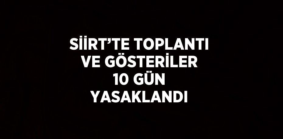 SİİRT’TE TOPLANTI VE GÖSTERİLER 10 GÜN YASAKLANDI