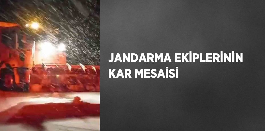 JANDARMA EKİPLERİNİN KAR MESAİSİ