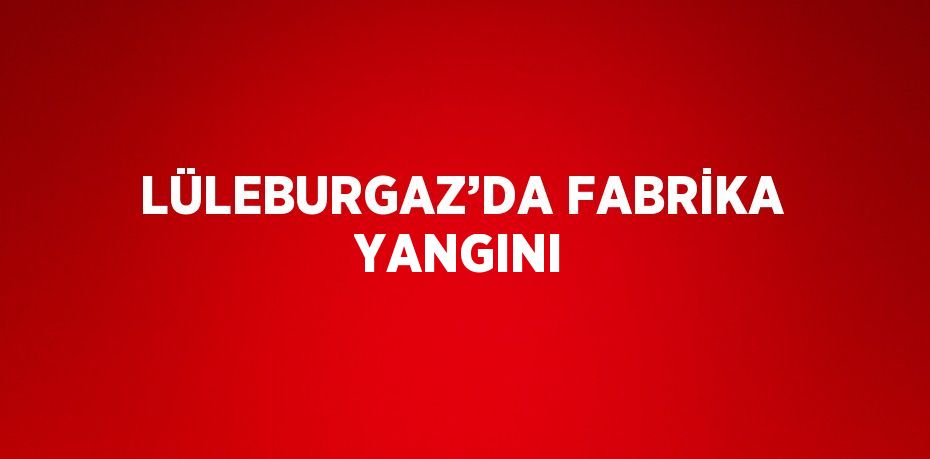 LÜLEBURGAZ’DA FABRİKA YANGINI