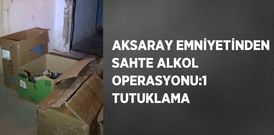 AKSARAY EMNİYETİNDEN SAHTE ALKOL OPERASYONU:1 TUTUKLAMA