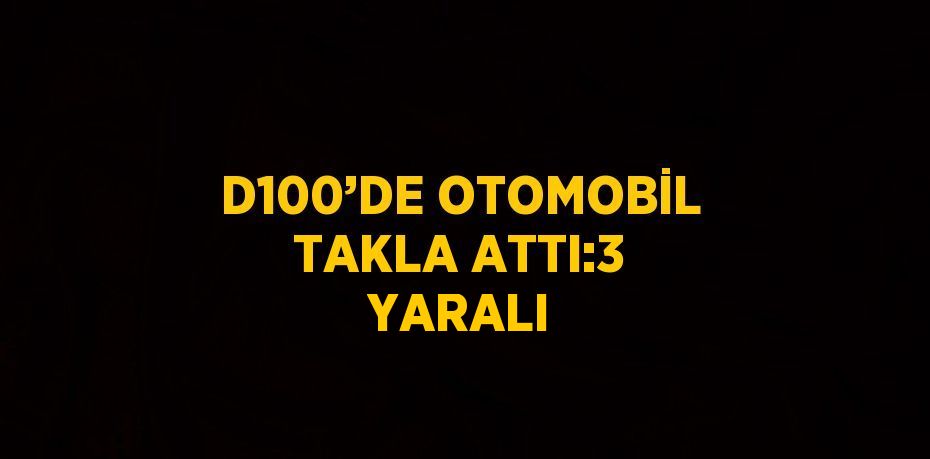 D100’DE OTOMOBİL TAKLA ATTI:3 YARALI