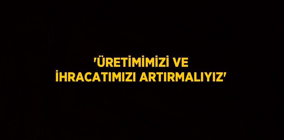 'ÜRETİMİMİZİ VE İHRACATIMIZI ARTIRMALIYIZ'